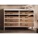 Comoda 8 Cajones Madera Metal Blanco Serie Amacao