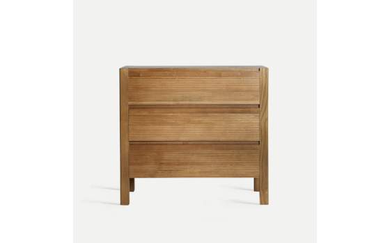 Comoda Actual 3 Cajones Madera Estriada Copenhague