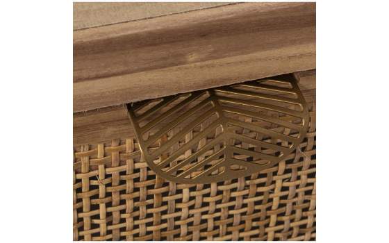 Comoda Actual Madera y Rejilla Rattan 3 Cajones Serie Sedir