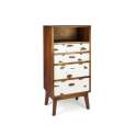 Comoda Alta 4 Cajones Bicolor Estilo Colonial Serie Nordik