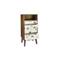 Comoda Alta 4 Cajones Bicolor Estilo Colonial Serie Nordik