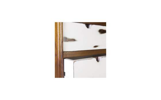 Comoda Alta 4 Cajones Bicolor Estilo Colonial Serie Nordik