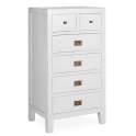 Comoda Alta 6 Cajones Colonial en Blanco Serie Everest