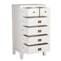 Comoda Alta 6 Cajones Colonial en Blanco Serie Everest