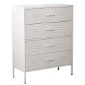 Comoda Alta Moderna Metalica 4 Cajones Blanca Serie Baquijar