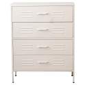 Comoda Alta Moderna Metalica 4 Cajones Blanca Serie Baquijar