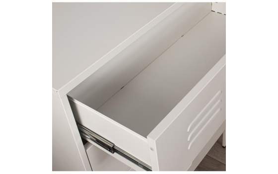 Comoda Alta Moderna Metalica 4 Cajones Blanca Serie Baquijar