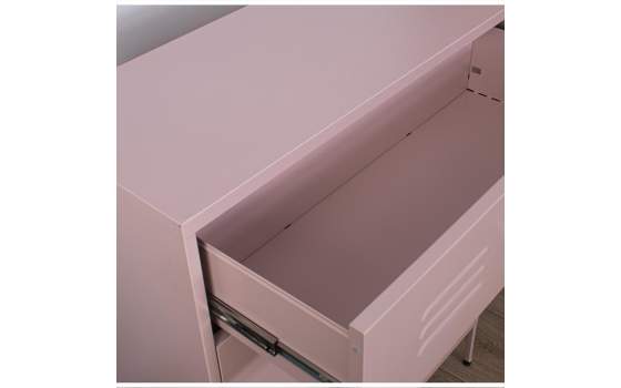 Comoda Alta Moderna Metalica 4 Cajones Rosa Serie Baquijar