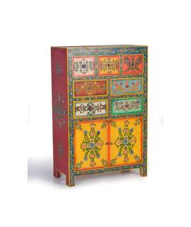 Comoda Alta Oriental 7 Cajones 2 Puertas Colores Serie Dalian