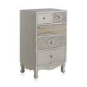 Comoda Alta Tallada Decape Blanco Rustico Serie Astrans