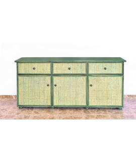 Comoda Aparador 3 Puertas 3 Cajones Rattan Mimbre Actual Atarda