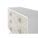 Comoda Aparador 6 Cajones Tallados Madera Natural  Blanco Adrual