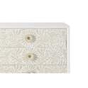 Comoda Aparador 6 Cajones Tallados Madera Natural  Blanco Adrual