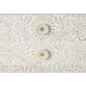 Comoda Aparador 6 Cajones Tallados Madera Natural  Blanco Adrual
