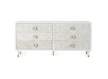 Comoda Aparador 6 Cajones Tallados Madera Natural  Blanco Adrual