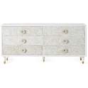 Comoda Aparador 6 Cajones Tallados Madera Natural  Blanco Adrual