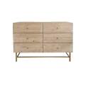 Comoda Aparador 6 Cajones Tallados Madera Natural Mirjan