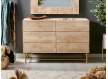 Comoda Aparador 6 Cajones Tallados Madera Natural Mirjan