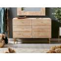 Comoda Aparador 6 Cajones Tallados Madera Natural Mirjan