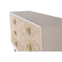 Comoda Aparador 6 Cajones Tallados Madera Natural  Blanco Adrual