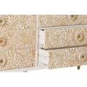 Comoda Aparador 6 Cajones Tallados Madera Natural  Blanco Adrual
