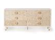 Comoda Aparador 6 Cajones Tallados Madera Natural  Blanco Adrual