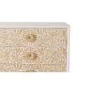 Comoda Aparador 6 Cajones Tallados Madera Natural  Blanco Adrual