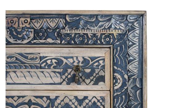 Comoda Aparador 8 Cajones Diseño Oriental Azul Alduain