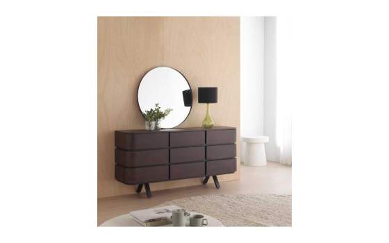 Comoda Aparador Contemporaneo Negro 9 Cajones Anbly