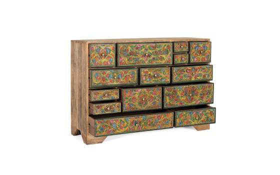 Comoda Aparador Oriental 14 Cajones Colores Serie Albizo