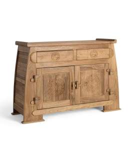 Comoda Aparador Rustica Tallada Madera Teca Natural Aness