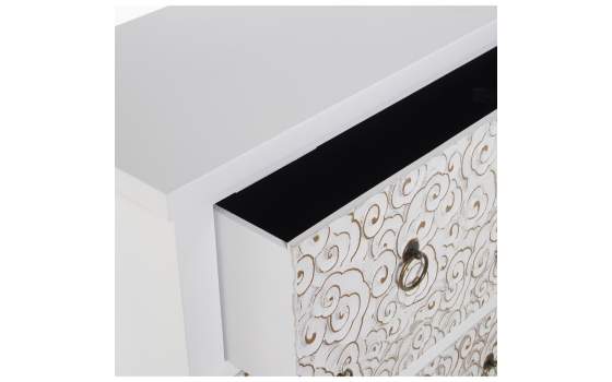 Comoda Blanca 3 Cajones Decorados Serie Arosen