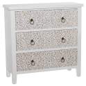 Comoda Blanca 3 Cajones Decorados Serie Arosen