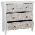 Comoda Blanca 3 Cajones Decorados Serie Arosen