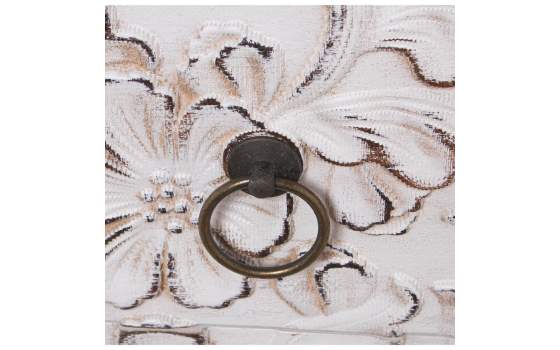 Comoda Blanca 3 Cajones Diseño Foral Serie Arosen