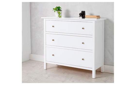 Comoda Blanca 3 Cajones Estilo Actual Serie Arsic