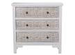 Comoda Blanca 3 Cajones Tallados Dormitorio Bralian