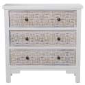 Comoda Blanca 3 Cajones Tallados Dormitorio Bralian