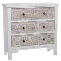 Comoda Blanca 3 Cajones Tallados Dormitorio Bralian