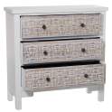 Comoda Blanca 3 Cajones Tallados Dormitorio Bralian