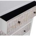 Comoda Blanca 3 Cajones Tallados Dormitorio Bralian
