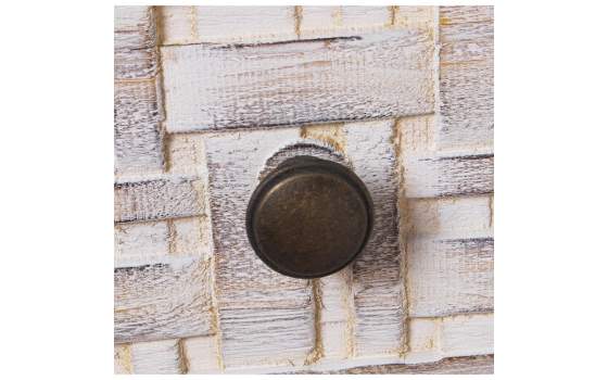 Comoda Blanca 3 Cajones Tallados Dormitorio Bralian