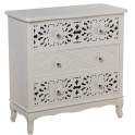 Comoda Blanca 3 Cajones Tallados Mandala Clasica Serie Trados