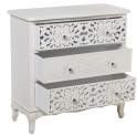 Comoda Blanca 3 Cajones Tallados Mandala Clasica Serie Trados