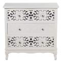 Comoda Blanca 3 Cajones Tallados Mandala Clasica Serie Trados