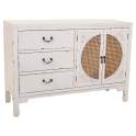 Comoda Blanca Rustica 3 Cajones 2 Puertas Serie Alika