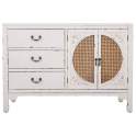 Comoda Blanca Rustica 3 Cajones 2 Puertas Serie Alika