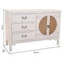 Comoda Blanca Rustica 3 Cajones 2 Puertas Serie Alika