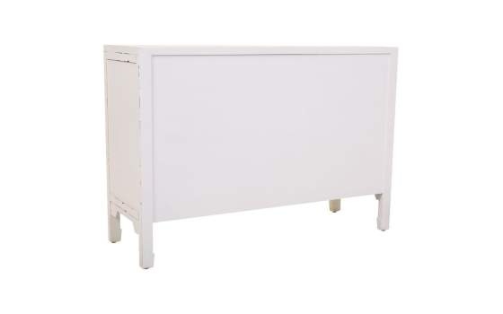 Comoda Blanca Rustica 3 Cajones 2 Puertas Serie Alika