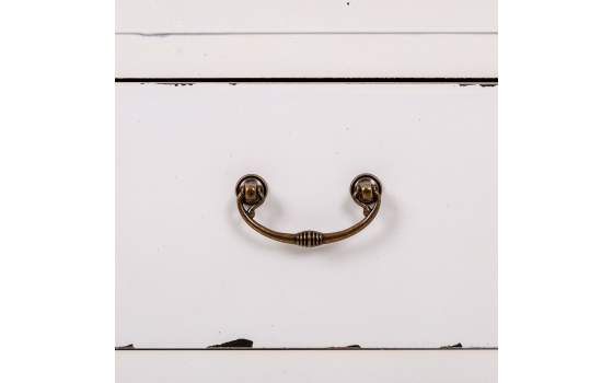 Comoda Blanca Rustica 3 Cajones 2 Puertas Serie Alika